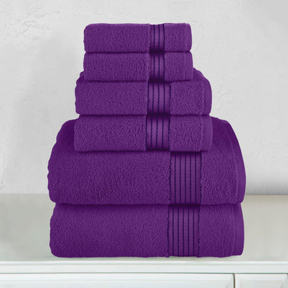 Elegant Comfort 6-Piece Turkish Cotton Towel Set, 2 Washcloths, 2 Hand Towels and 2 Bath Towels