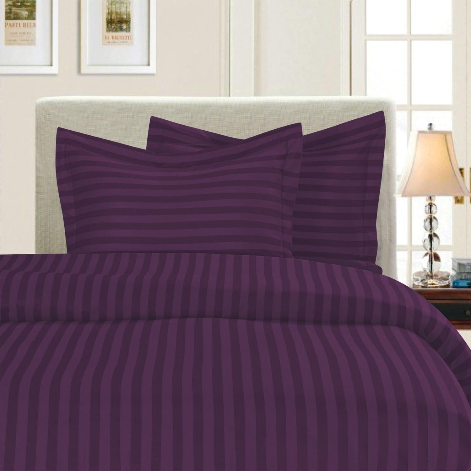 3-Piece Stripe Duvet Cover Set - Dobby Stripe Printed Pattern