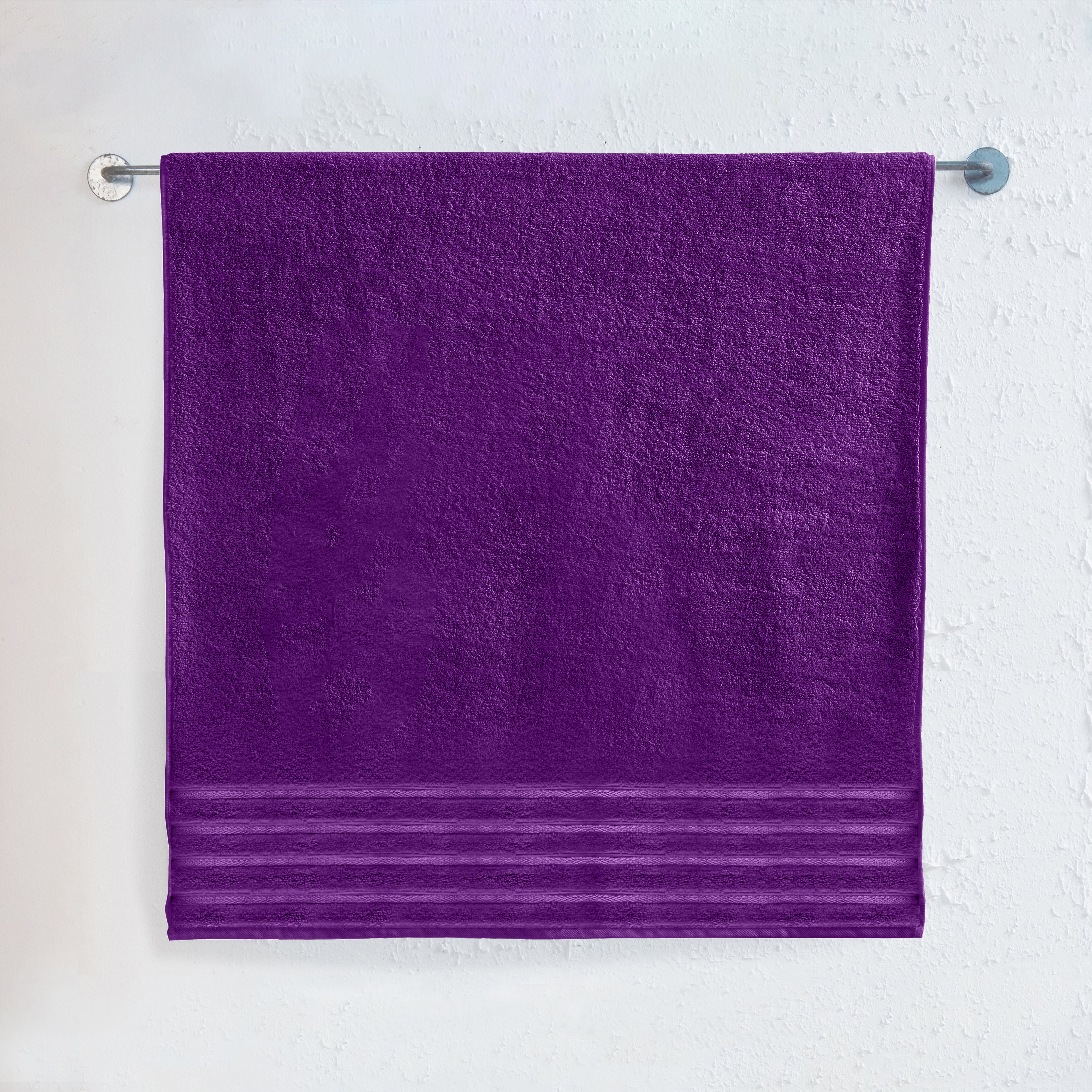 1-Piece Premium Turkish Cotton 4 Lines Stripe Jumbo Towel, 35x 70 inch