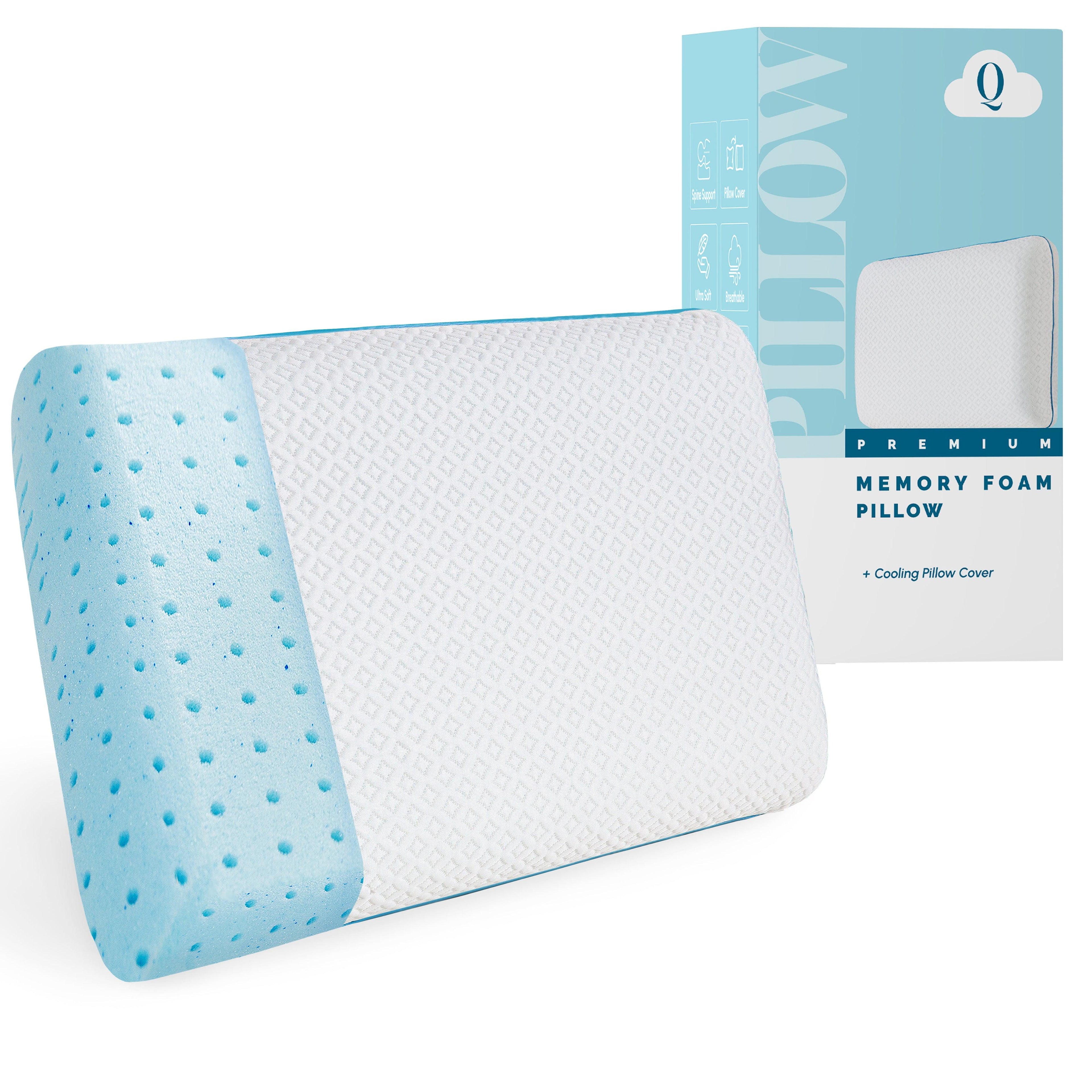 Cooling Memory Foam Pillow, Gel-Infused Filling