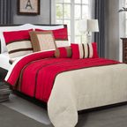 12-Piece Cirena Micro suede Comforter Set, Includes 6-Piece Sheet Set with Double Sided Storage Pockets