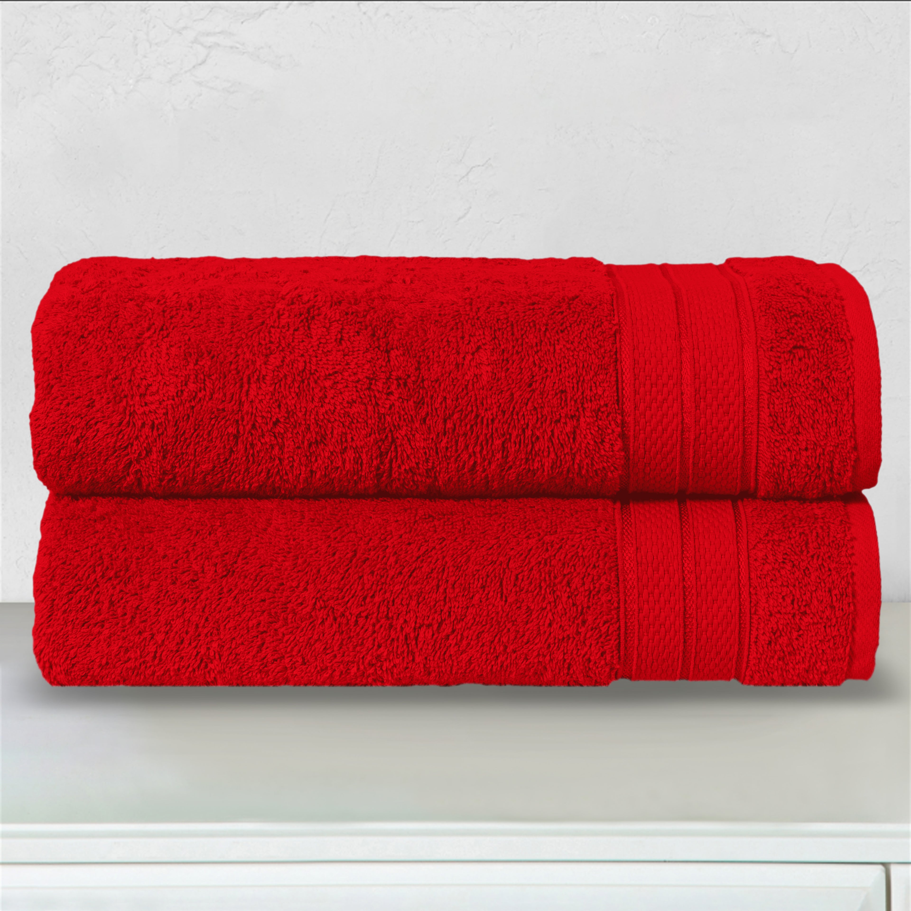 2-Pack Turkish Cotton Three Line Popcorn Bath Towel Set, 27 x 54 inch