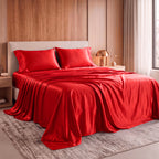 Fine 4-Piece Silky Satin Sheet Set, Moody Shades
