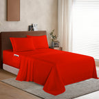 Extra deep 18-24 Inch Pocket 3 Line Embroidery, 4-Piece Sheet Set, Bright Shades