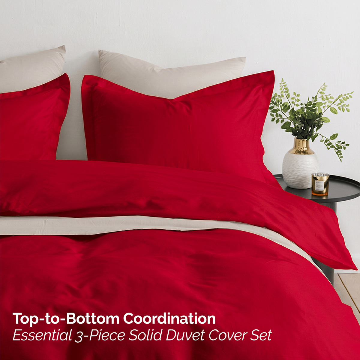 Essential 3-Piece Solid Duvet Cover Set
