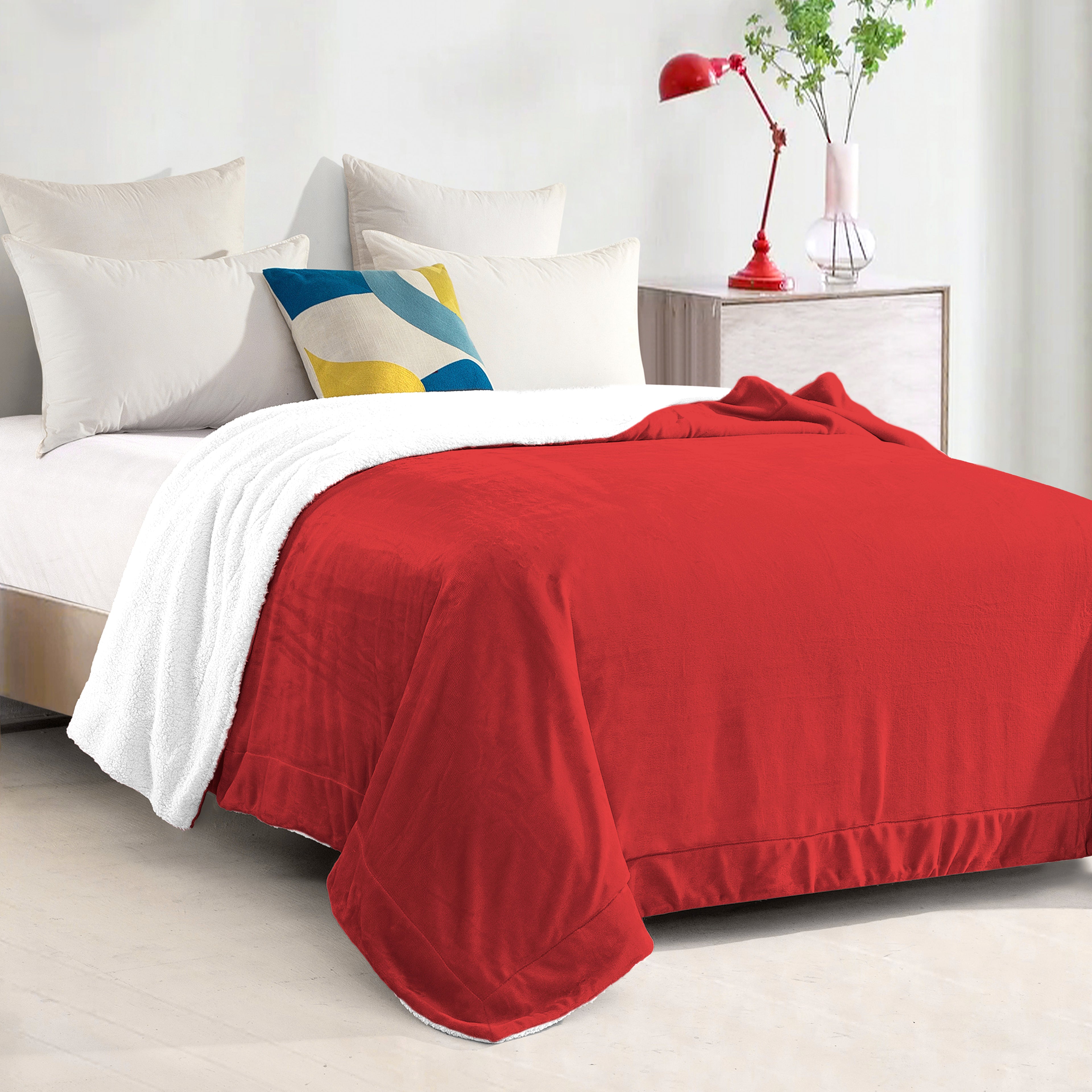 Reversible Sherpa Throw Blanket - Sherpa Back Throw Blanket