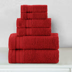 6-Piece Turkish Cotton Three Line Popcorn Towel Set, 2 Washcloths, 2 Hand Towels and 2 Bath Towels
