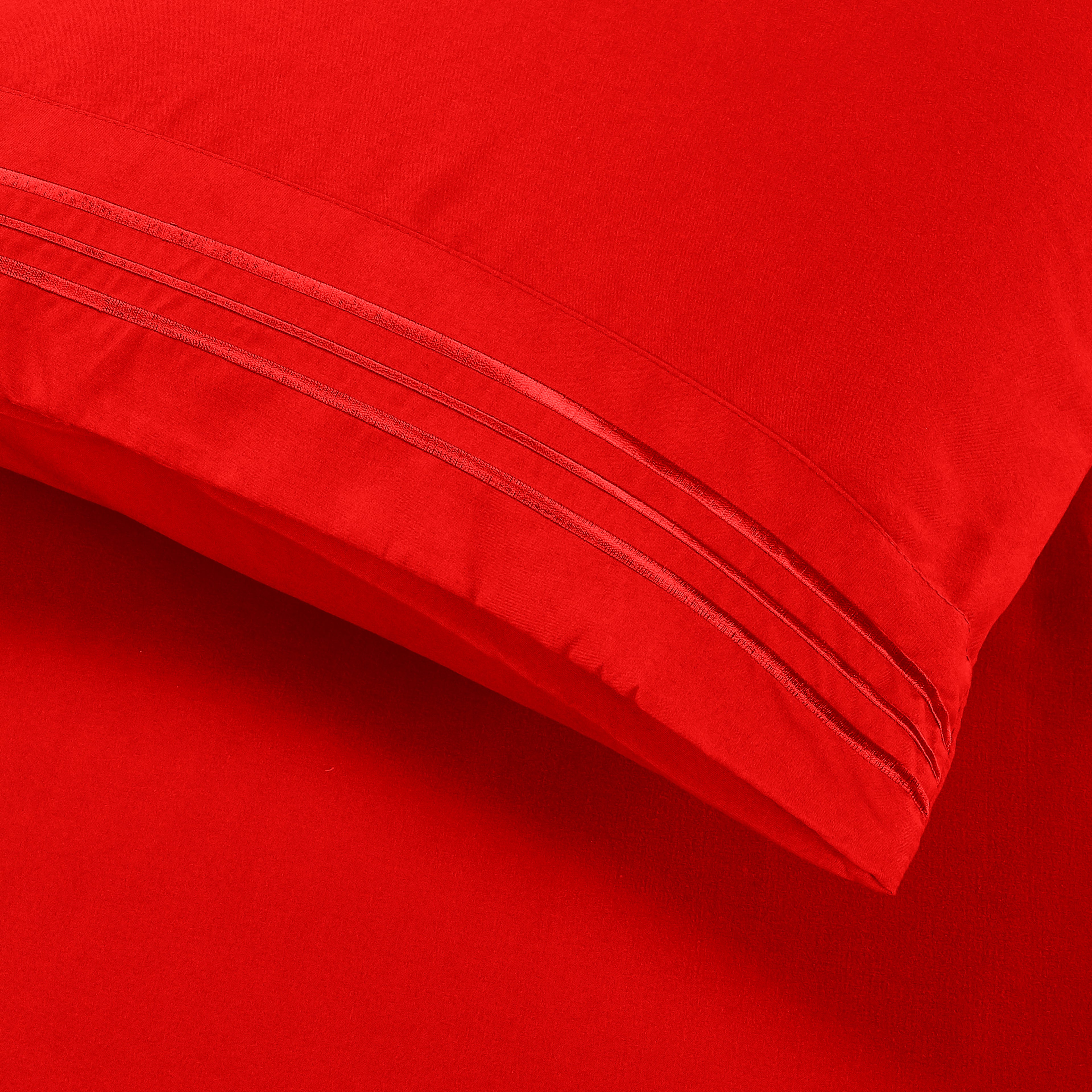 Extra deep 18-24 Inch Pocket 3 Line Embroidery, 4-Piece Sheet Set, Bright Shades