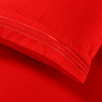 Essential Solid 3 Line Embroidery - Soft as a Hotel Premium Quality, 4-Piece Sheet Set, Bright Shades