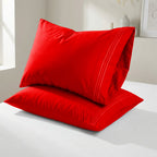 Set of 2 Pillowcases- 3 Line Embroidery