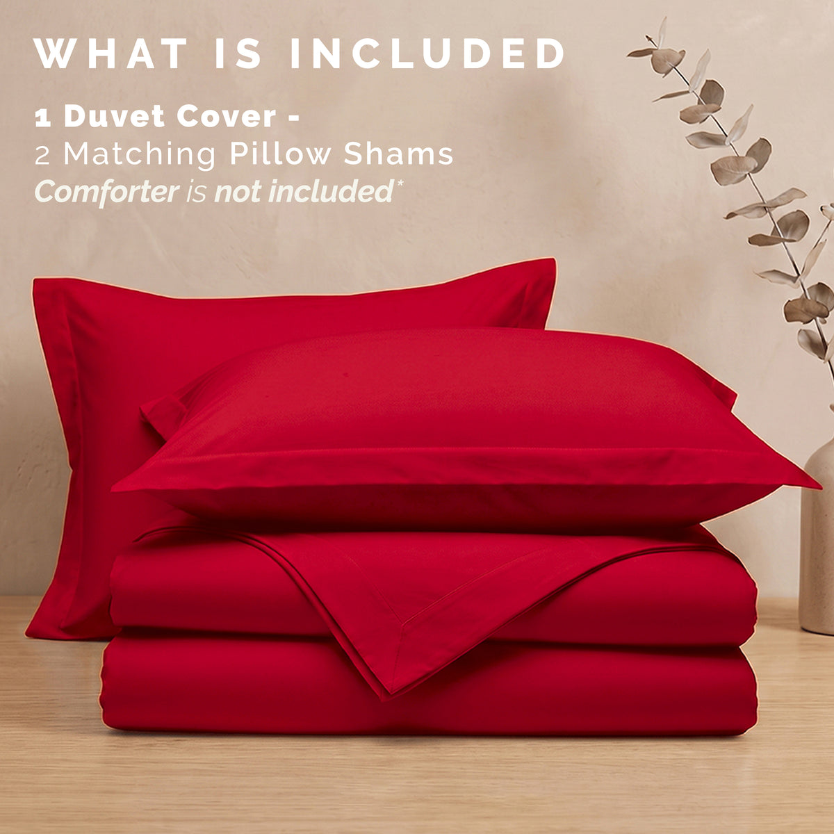 Essential 3-Piece Solid Duvet Cover Set