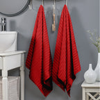 2-Pack Premium Turkish Cotton Corduroy Stripe Bath Towel Set, 27 x 54 inch