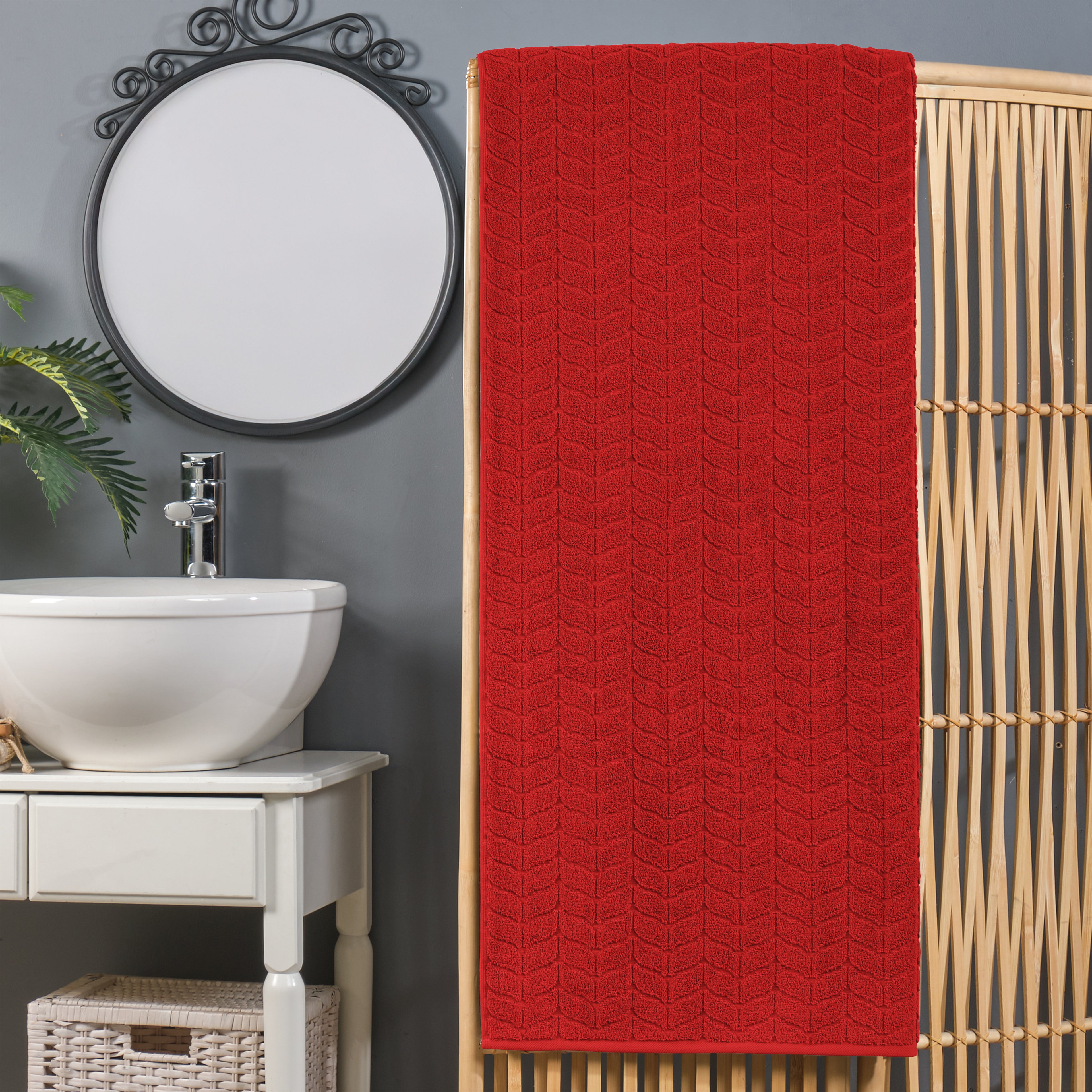 1-Piece Premium Turkish Cotton Braided Oversized Bath Sheet Towel 40 x 80 Inch