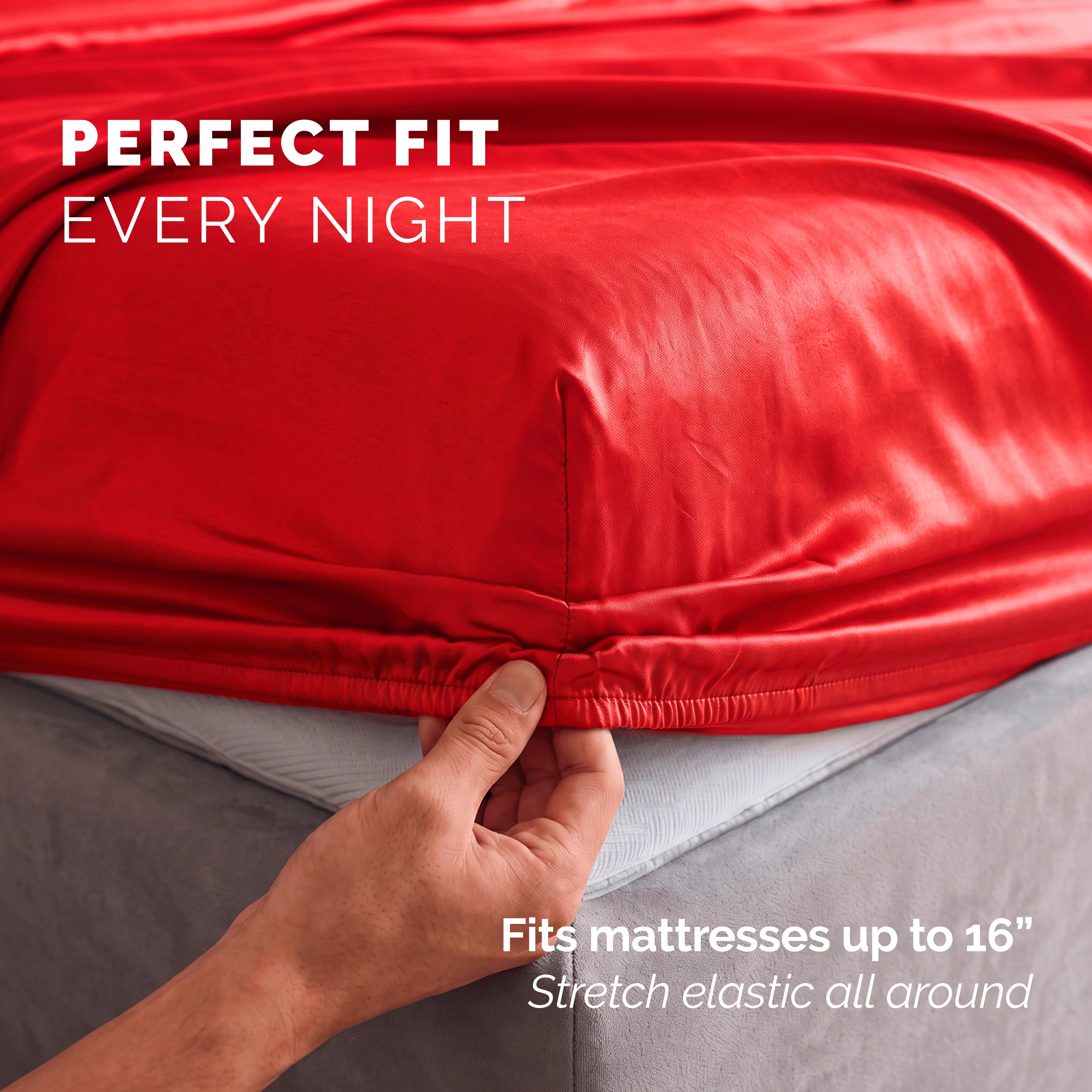 Fine 4-Piece Silky Satin Sheet Set, Moody Shades
