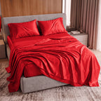 Fine 4-Piece Silky Satin Sheet Set, Moody Shades