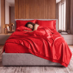 Fine 4-Piece Silky Satin Sheet Set, Moody Shades