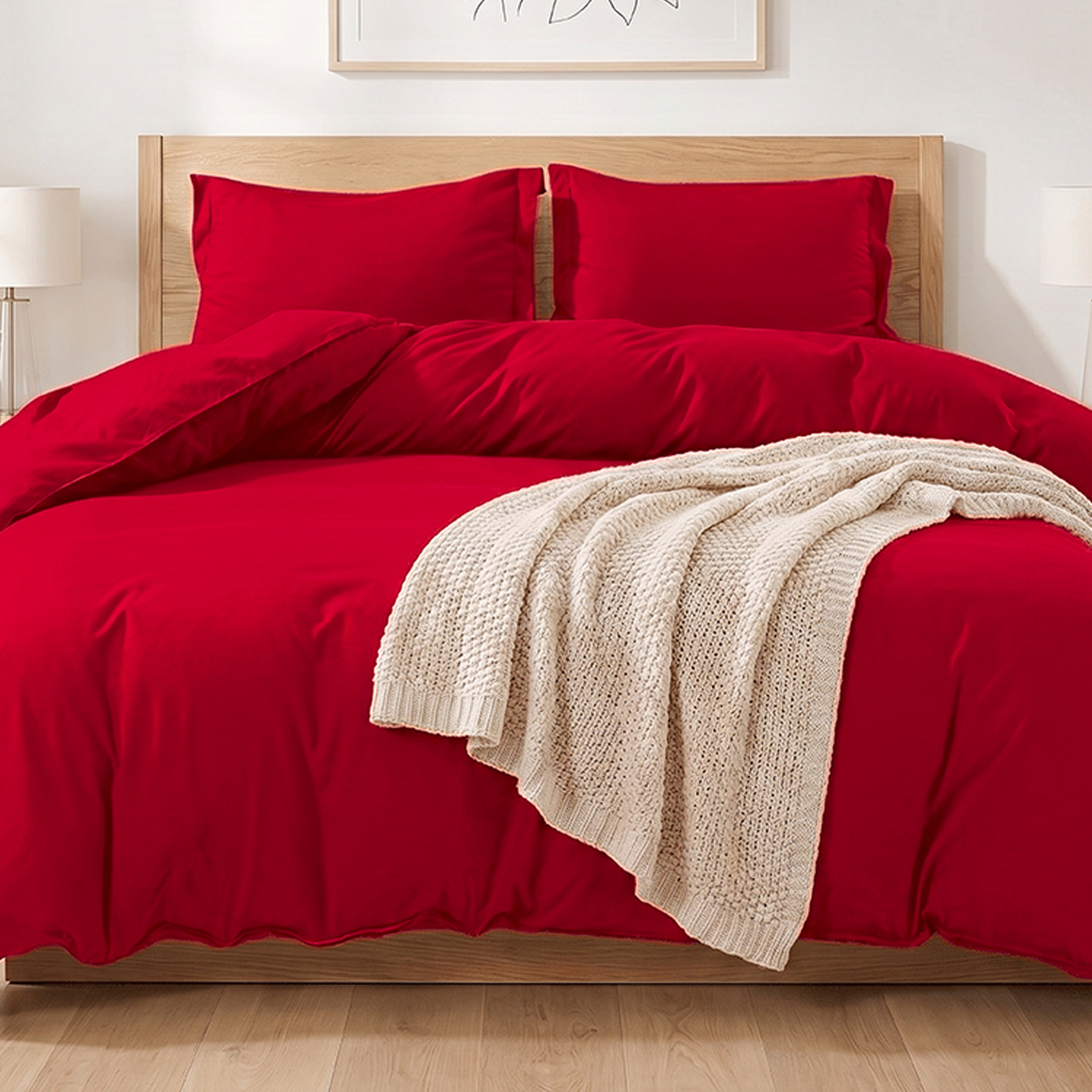 Essential 3-Piece Solid Duvet Cover Set