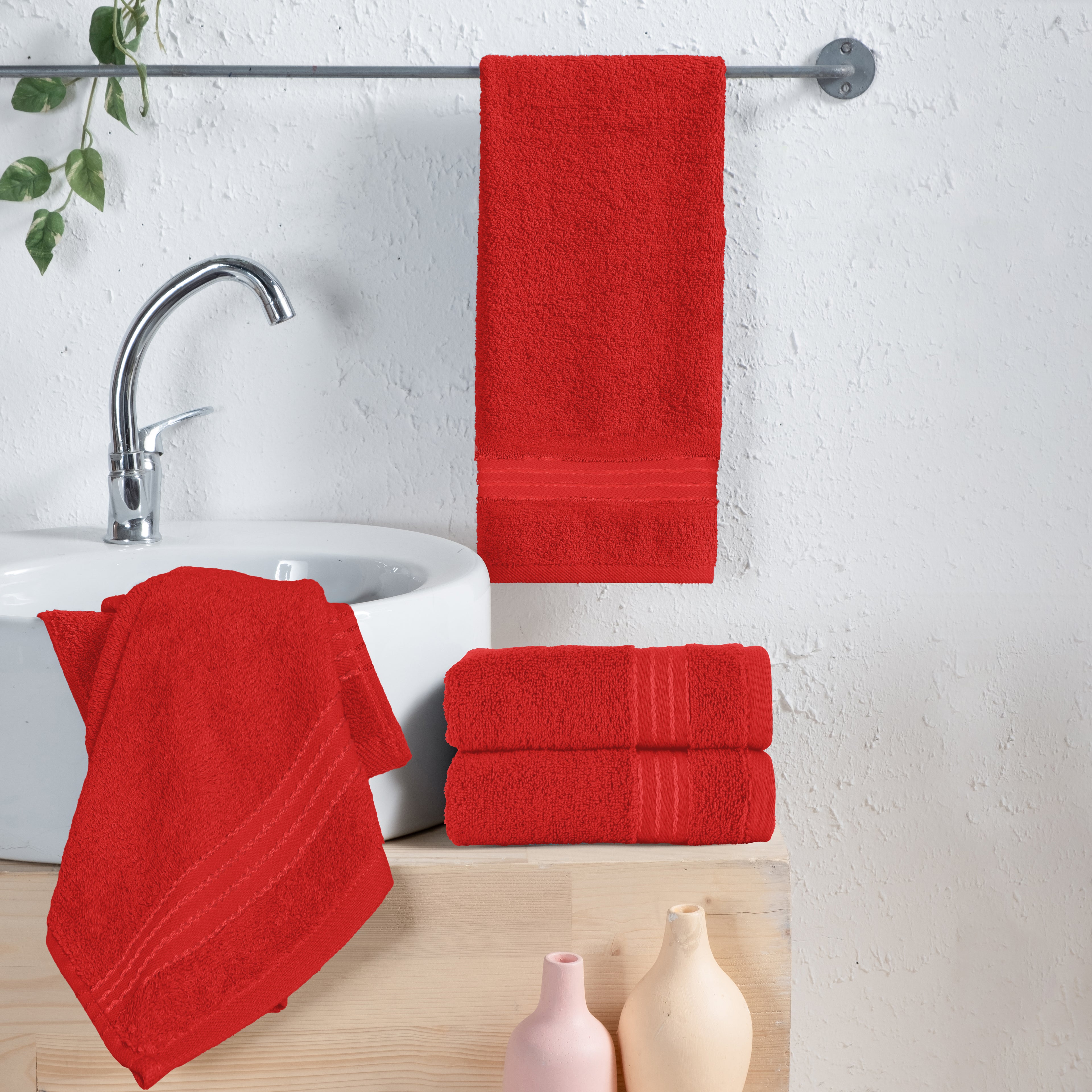 4-Pack Premium Turkish Cotton Hand Towel Set, 16 x 28 inch