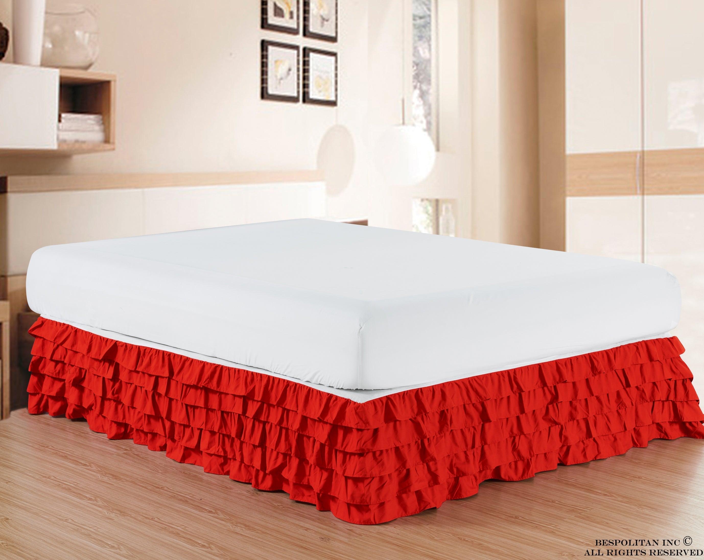 1-Piece Multi-Ruffle Bed Skirt - 15 inch Drop - Classy Bed skirt