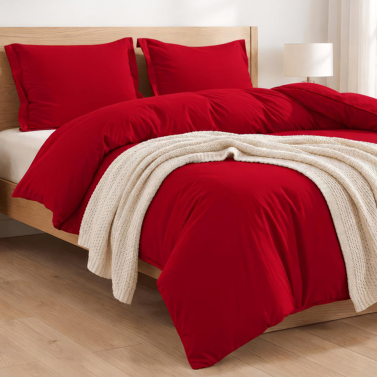 Essential 3-Piece Solid Duvet Cover Set