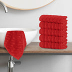6-Pack Premium Turkish Cotton Braided Washcloths Set, 13 x 13 inch