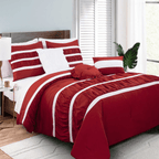 12-Piece Isabella Pleated Ruched Ruffled Comforter Set, Includes 6-Piece Sheet Set with Double Sided Storage Pockets