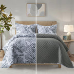 3-Piece Paisley Quilted Reversible Bedspread Coverlet Set