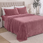 4-Piece Velvet Plush Flannel Sheet Set