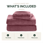 4-Piece Velvet Plush Flannel Sheet Set