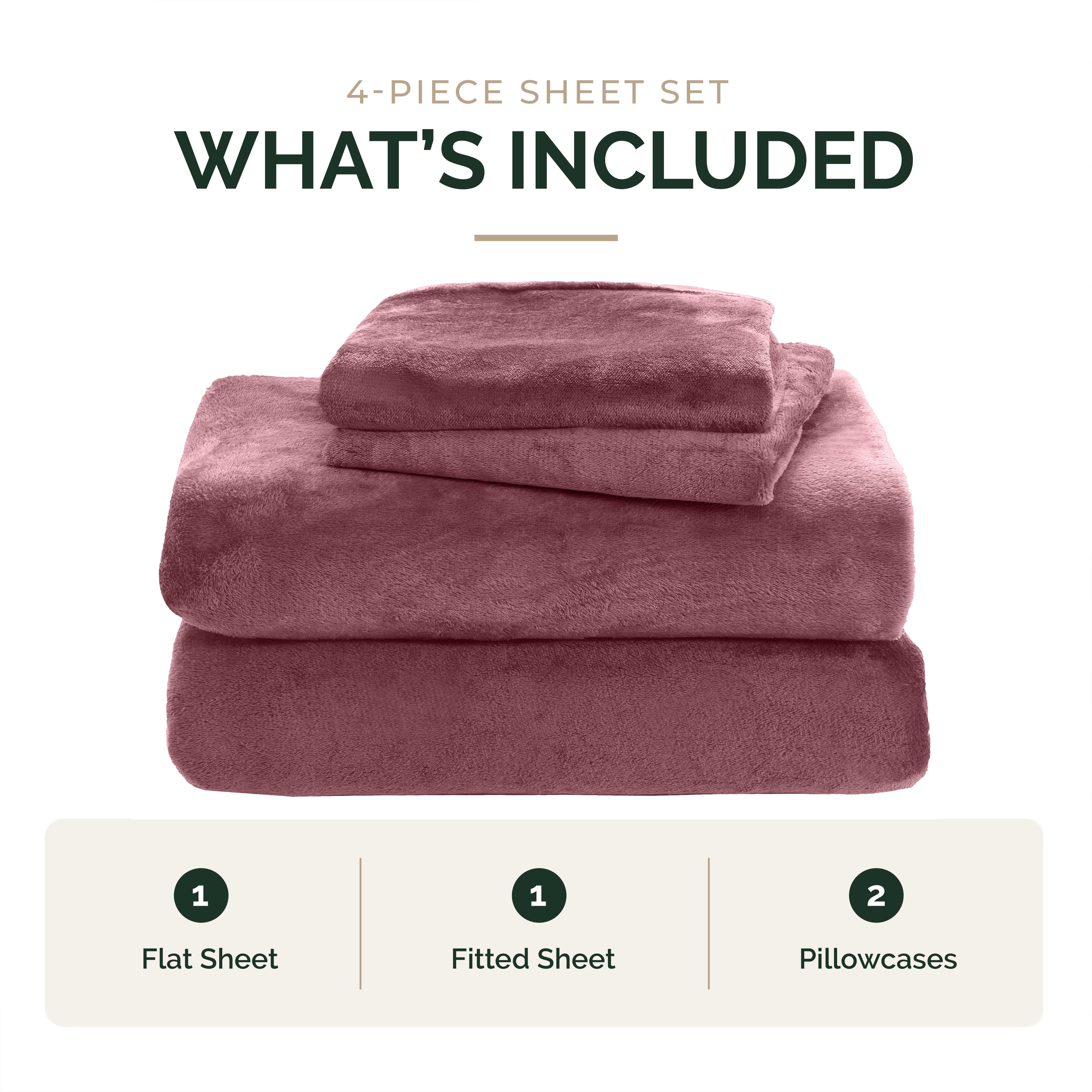 4-Piece Velvet Plush Flannel Sheet Set