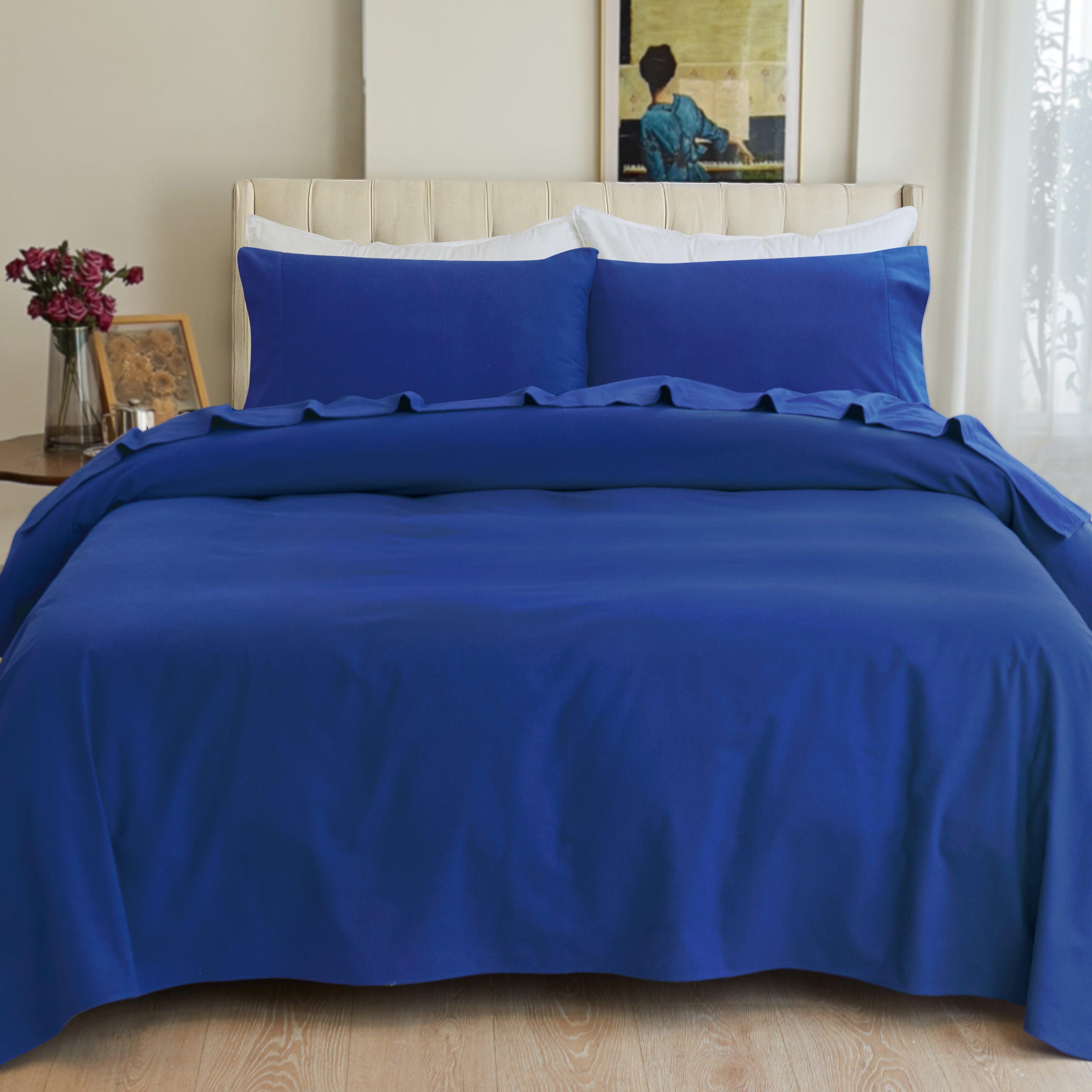 4-Piece Cotton Flannel Sheet Set - 100% Turkish Cotton
