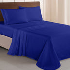 Essential Solid 3 Line Embroidery - Soft as a Hotel Premium Quality, 4-Piece Sheet Set, Bright Shades