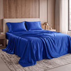 Fine 4-Piece Silky Satin Sheet Set, Moody Shades