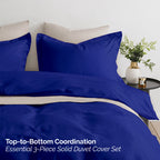 Essential 3-Piece Solid Duvet Cover Set