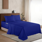 Extra deep 18-24 Inch Pocket 3 Line Embroidery, 4-Piece Sheet Set, Moody Shades