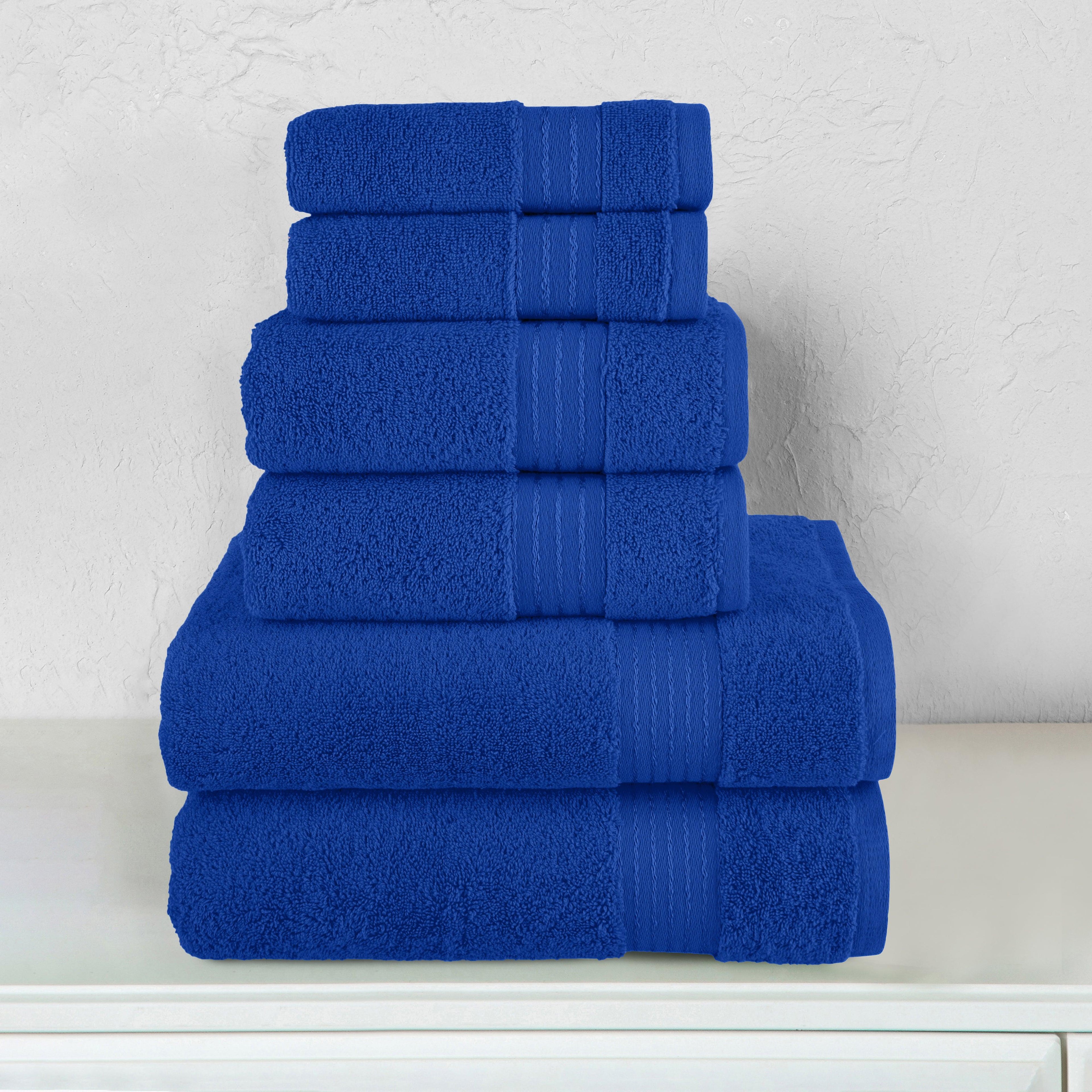 6-Piece Turkish Cotton Towel Set, 2 Washcloths, 2 Hand Towels and 2 Bath Towels