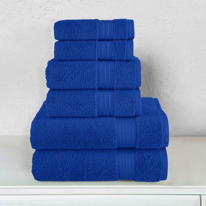 Elegant Comfort 6-Piece Turkish Cotton Towel Set, 2 Washcloths, 2 Hand Towels and 2 Bath Towels