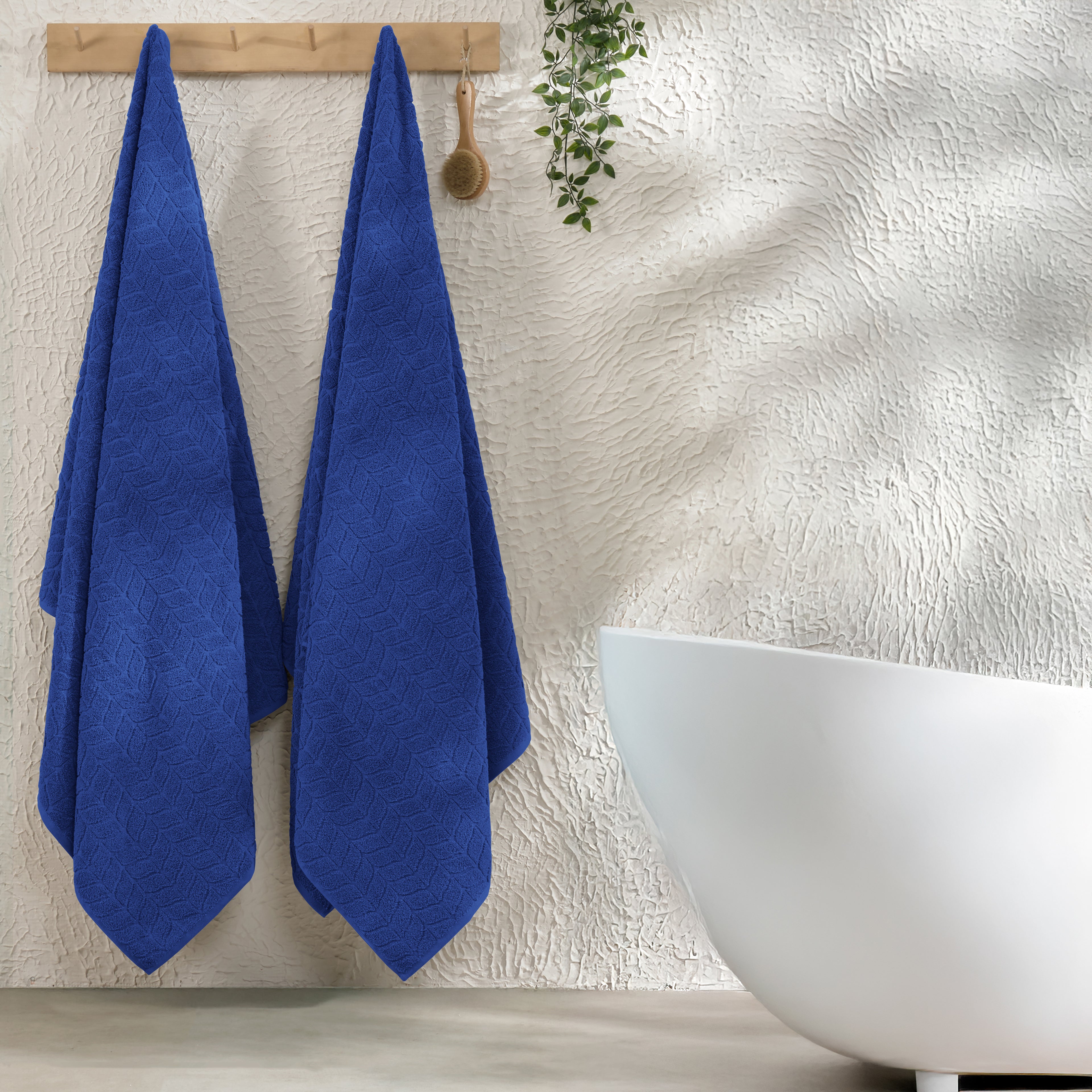 2-Pack Premium Turkish Cotton Braided Bath Towel Set, 27 x 54 inch