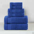 6-Piece Turkish Cotton Three Line Popcorn Towel Set, 2 Washcloths, 2 Hand Towels and 2 Bath Towels