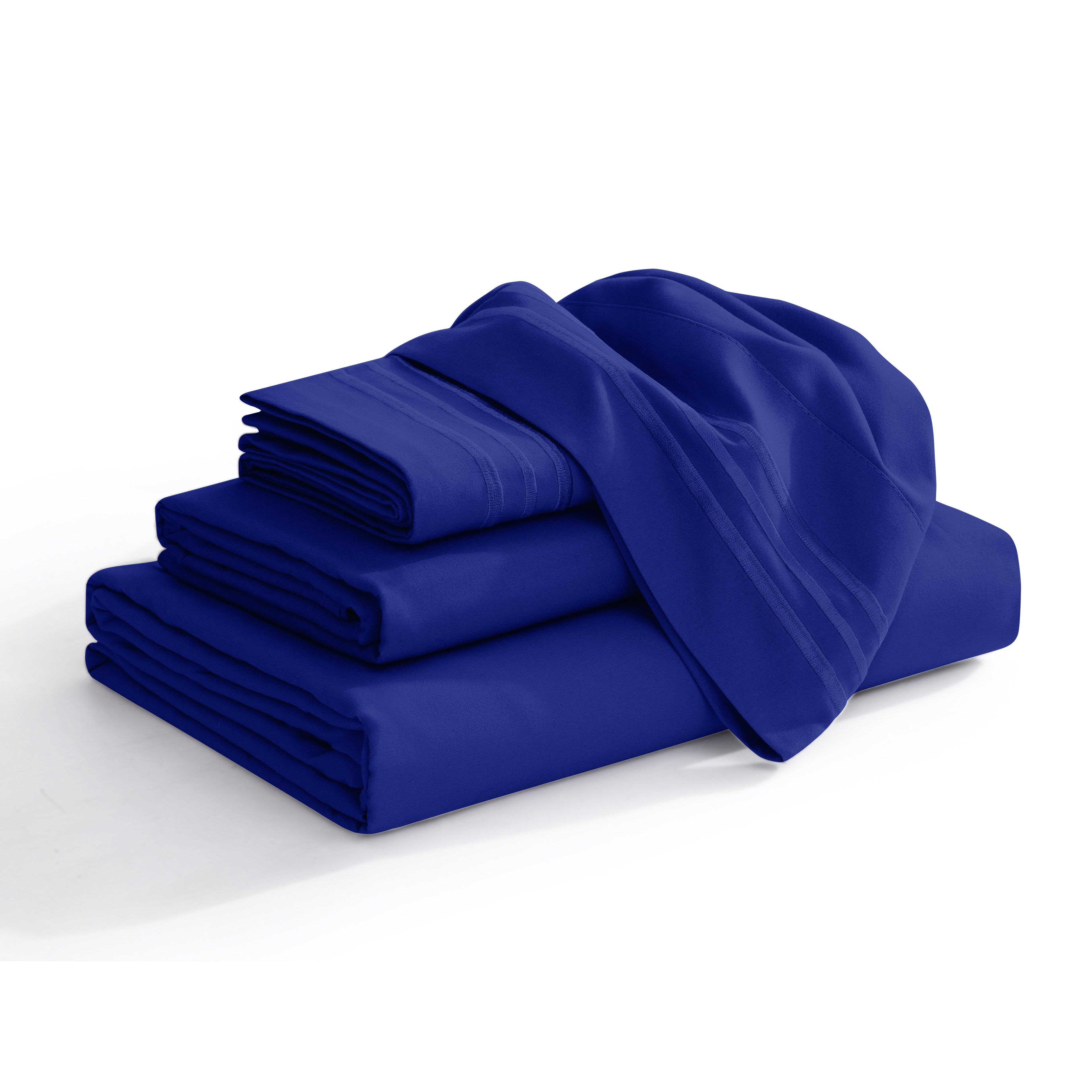 Extra deep 18-24 Inch Pocket 3 Line Embroidery, 4-Piece Sheet Set, Moody Shades