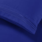 Essential Solid 3 Line Embroidery - Soft as a Hotel Premium Quality, 4-Piece Sheet Set, Bright Shades