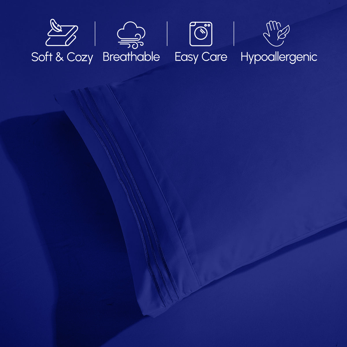 Essential 6-Piece 3-Line Embroidery Sheet Set, Soft as a Hotel Premium Quality,  Moody Shades