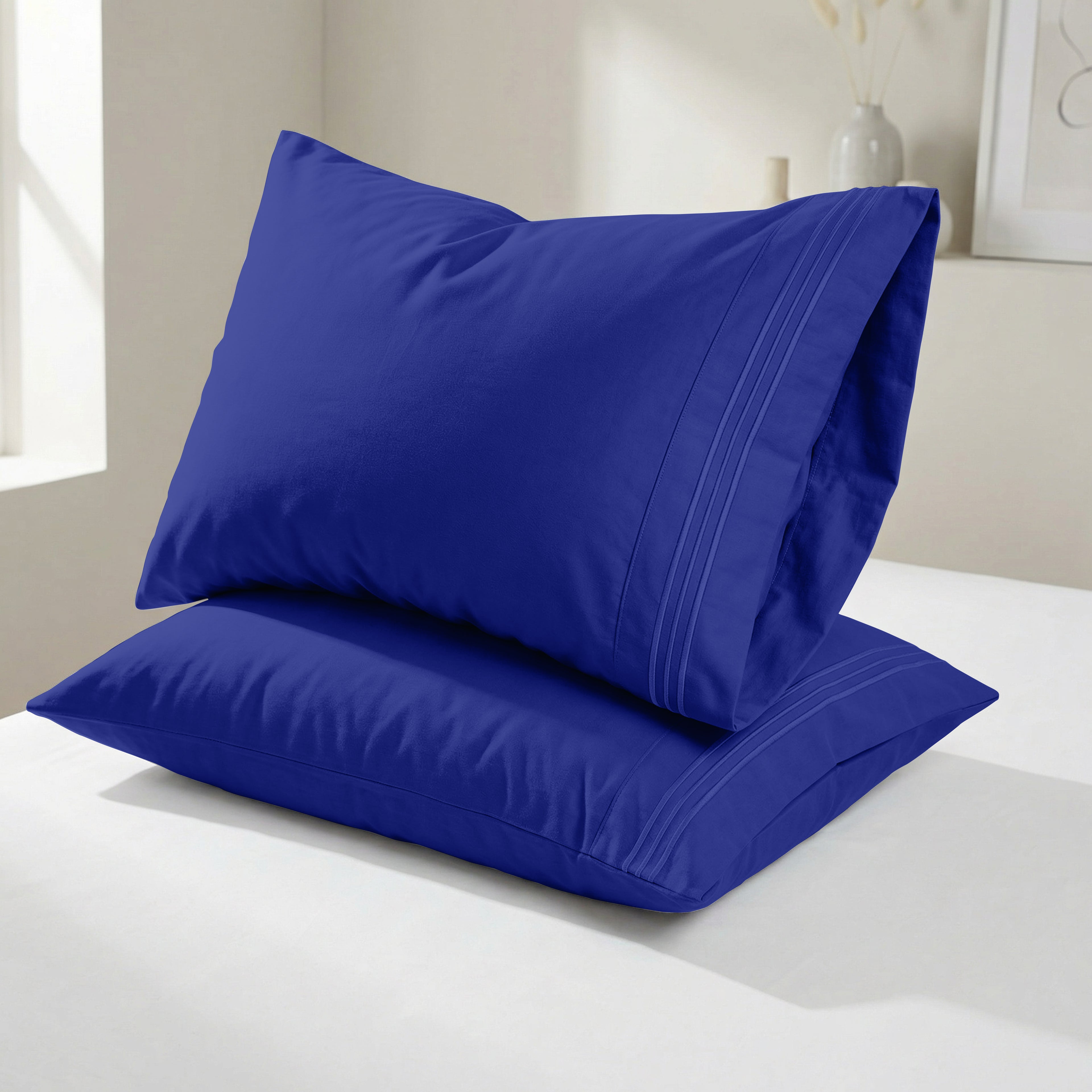 Set of 2 Pillowcases- 3 Line Embroidery