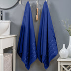 2-Pack Premium Turkish Cotton 4 Lines Stripe Bath Towel Set, 27 x 54 inch