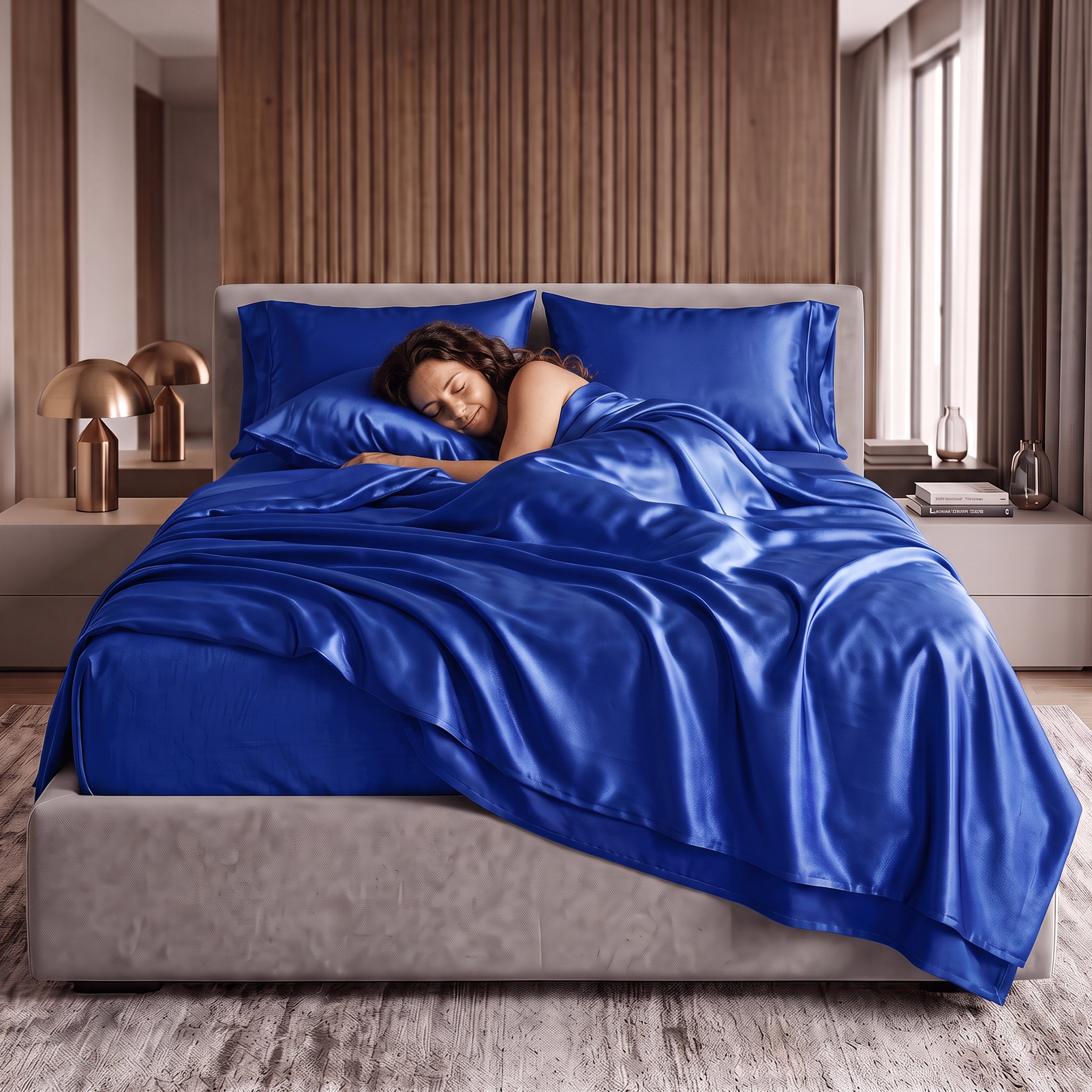 Fine 4-Piece Silky Satin Sheet Set, Moody Shades