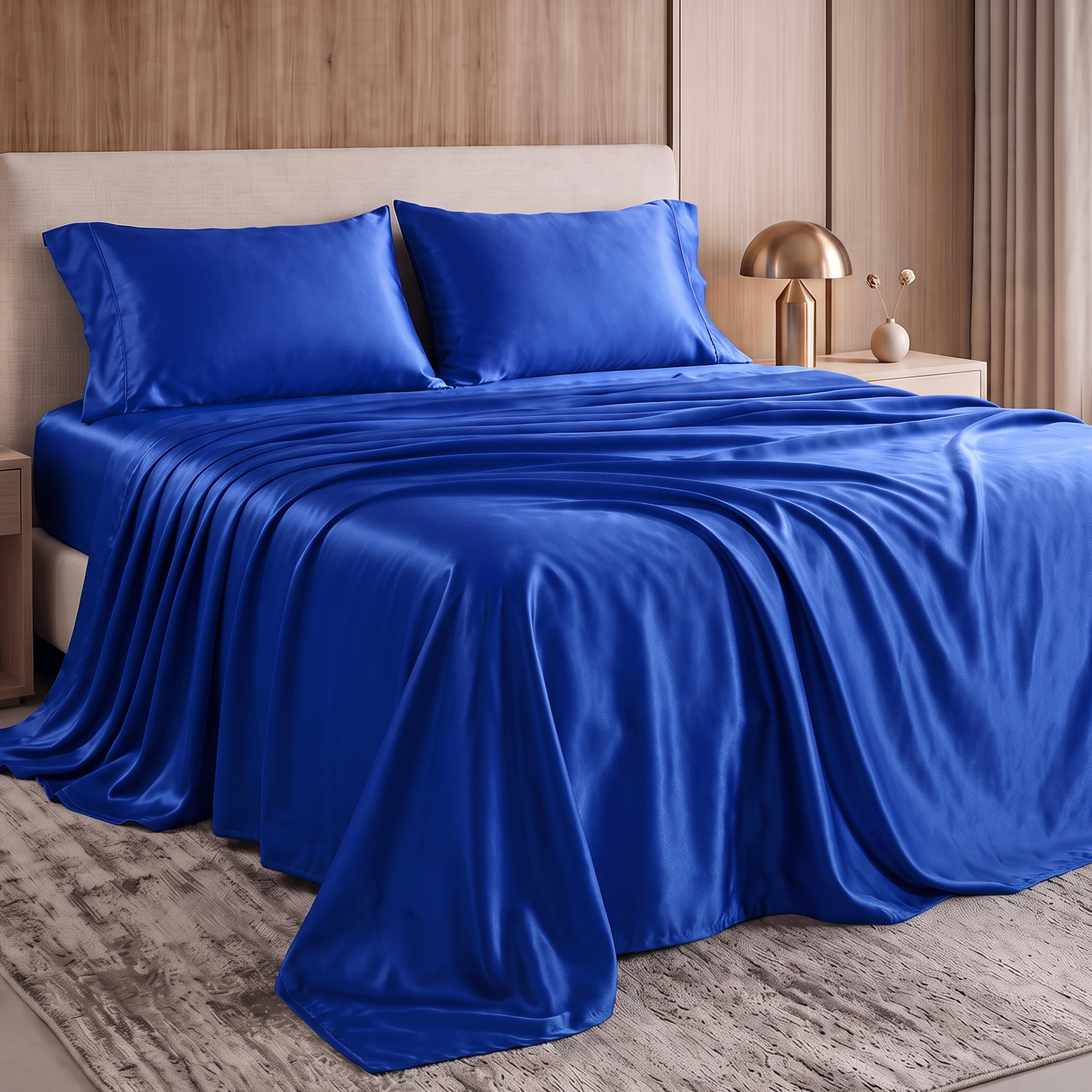 Fine 4-Piece Silky Satin Sheet Set, Moody Shades
