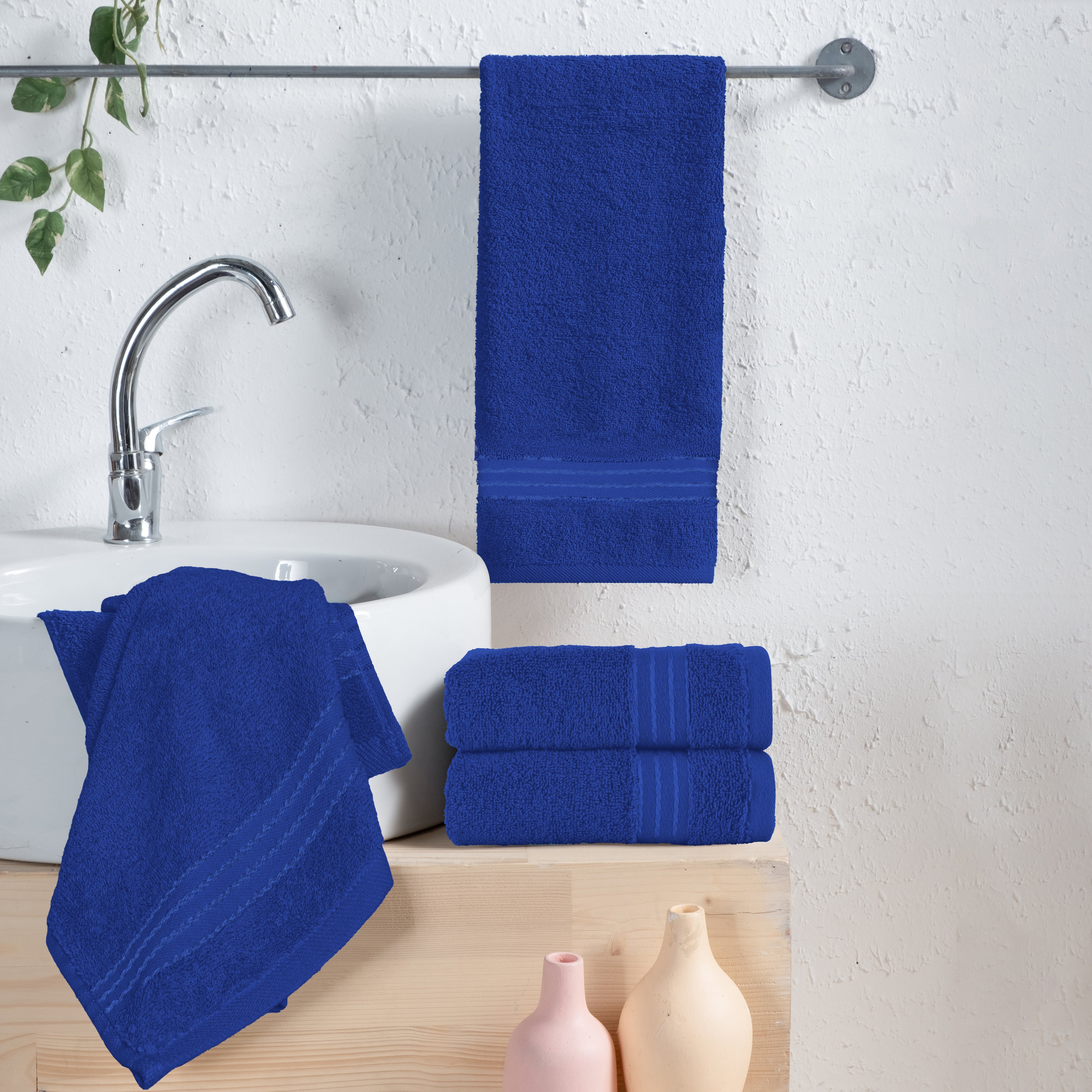4-Pack Premium Turkish Cotton Hand Towel Set, 16 x 28 inch