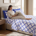 6-Piece Moroccan Trellis Printed Pattern - Soft as a Hotel Premium Quality