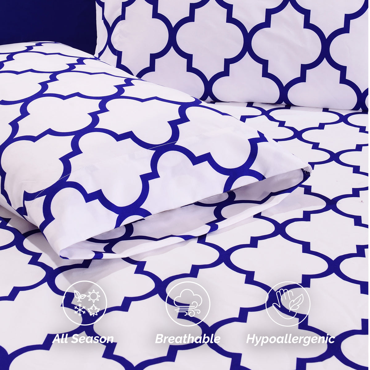 6-Piece Moroccan Trellis Printed Pattern - Soft as a Hotel Premium Quality