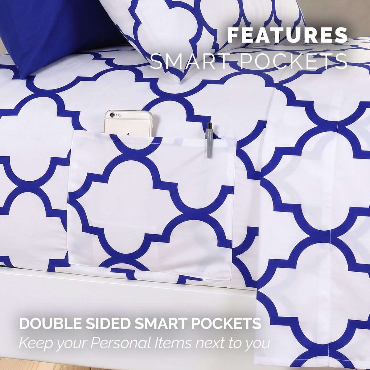 6-Piece Moroccan Trellis Printed Pattern - Soft as a Hotel Premium Quality